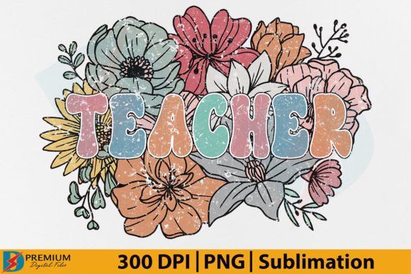 Download Retro Teacher PNG, Floral Flower Design - Flora Collection