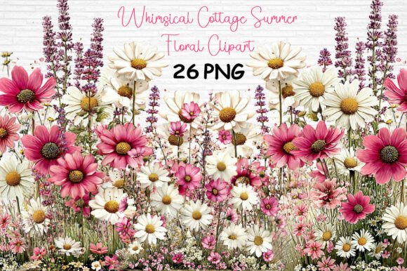 Download Whimsical Cottage Summer Floral Clipart - Flora Collection