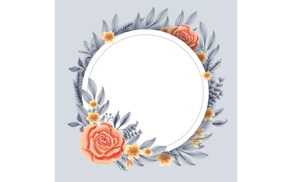 Download Watercolor Floral Frame with Circular - Flora Collection