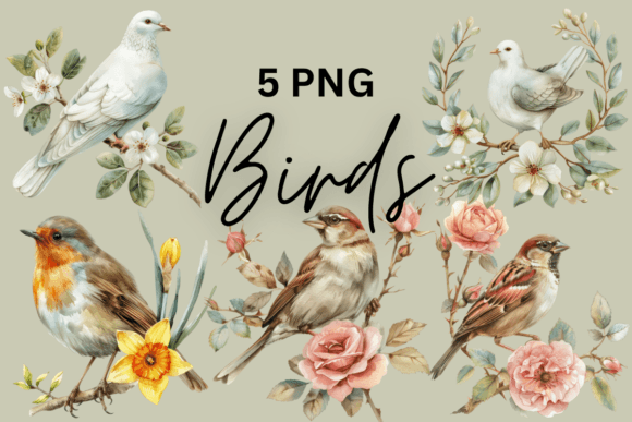Download Watercolor Bird Floral Design Nature Art - Flora Collection