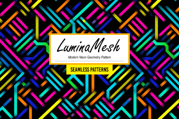 Download LuminaMesh: Modern Neon Geometry Pattern - Premium Resources