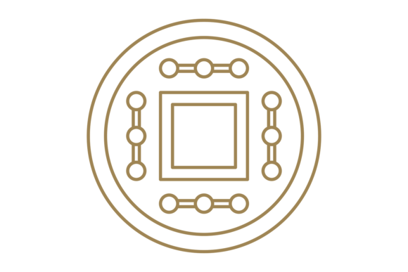 Download Feng Shui Coin. Golden Oriental Symbol O - Oriental Collection