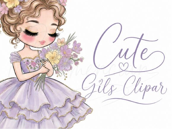 Download Lavender Princess Girl Clipart PNG Flora - Flora Collection