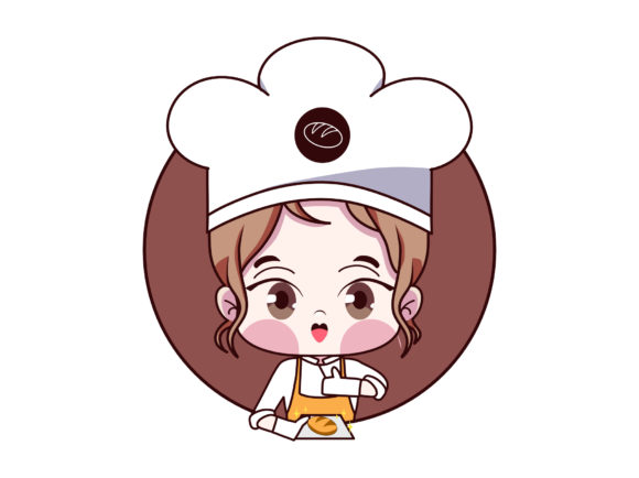Download Baker Girl with Bread Bakery Shop Logo - Shop Collection