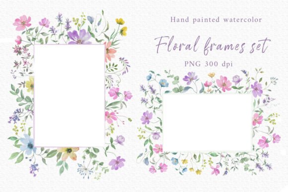 Download Watercolor Floral Frame Set - Flora Collection