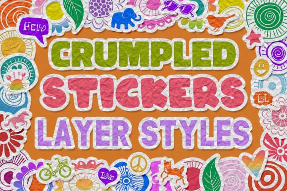 Download Crumpled Stickers Photoshop Layer Styles - Shop Collection