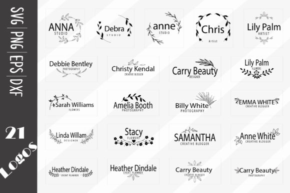 Download 21 Floral Logos, Elegant Logos - Flora Collection
